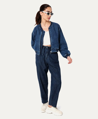 Zip Front Denim Jacket
