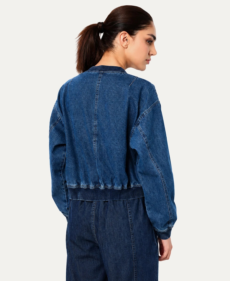 Zip Front Denim Jacket