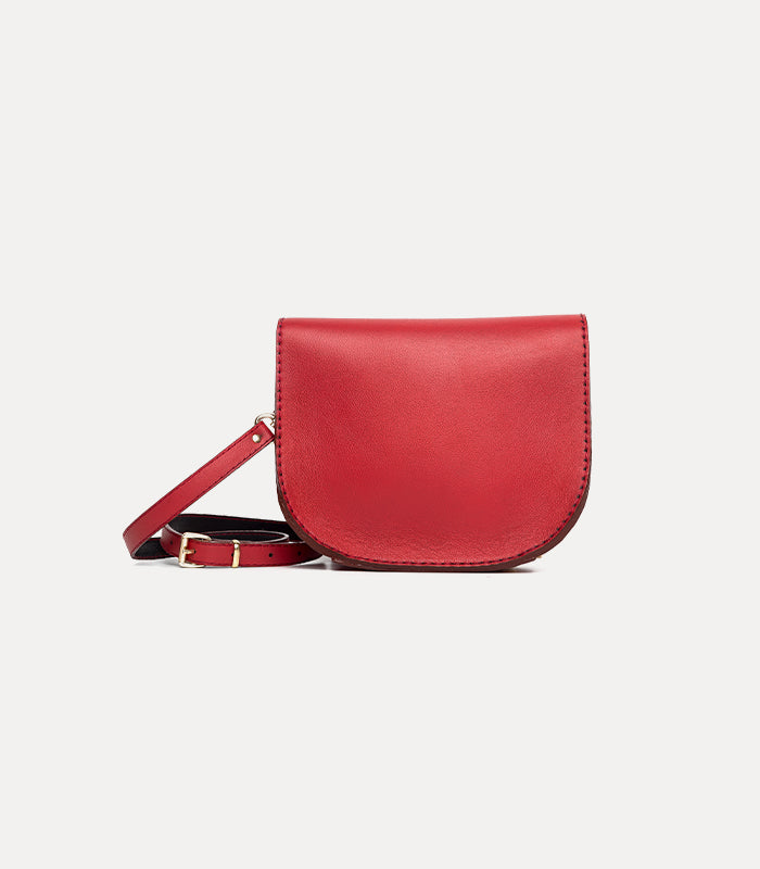 Solid Leather Crossbody Bag